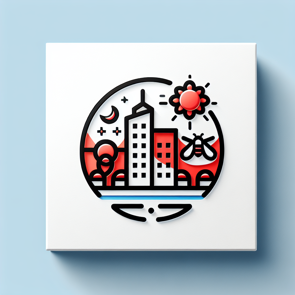 Modern "Hotel combining with HK culture, sun, bee and butterfly, mainly use red and white color" Icon Design