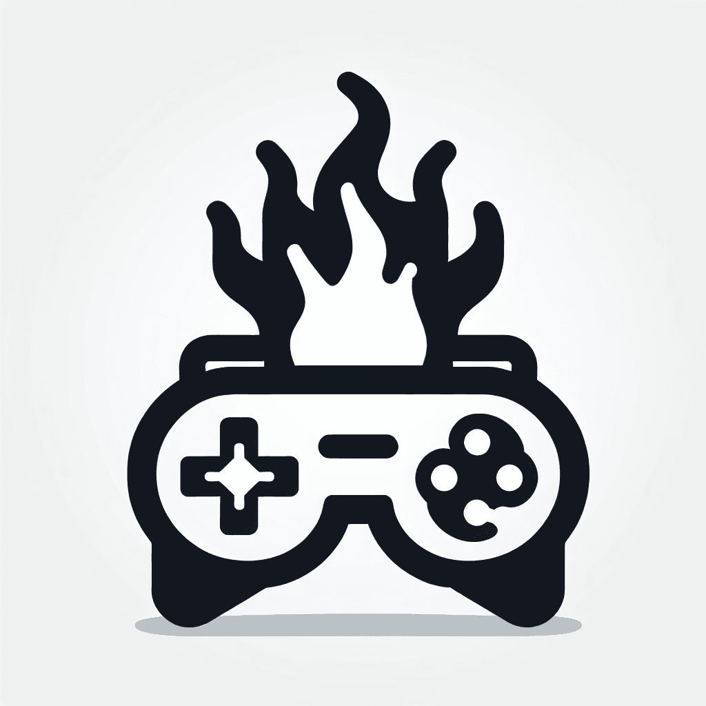 Clip Art "Game pad with flame" Icon Design