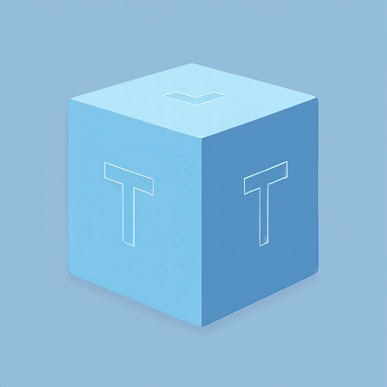 Minimalistic "A cube is inscribed with the text 'thesiah'" Icon Design