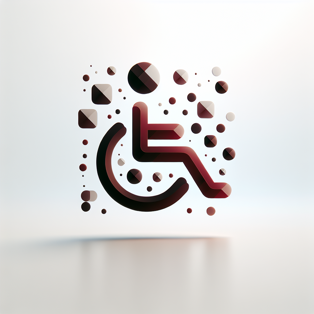 Modern "floating shapes. barrier free. for disabled people." Icon Design
