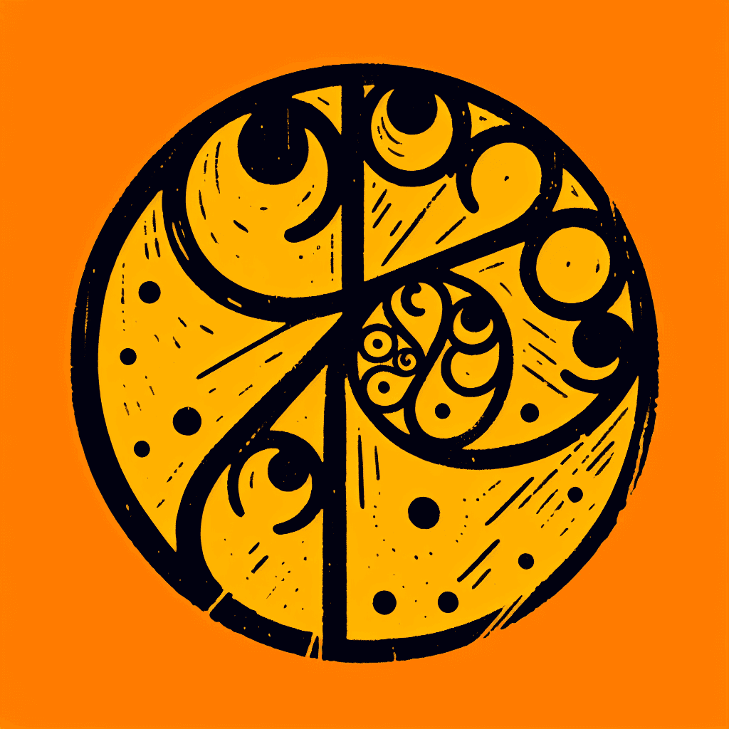 Hand Drawn "Fibonacci Sequence round spirals" Icon Design