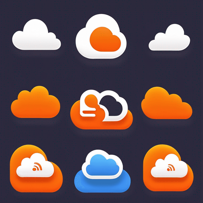 Minimalistic "cloudhosting company wants a web icon logo for its website, make a transparent one simple" Icon Design