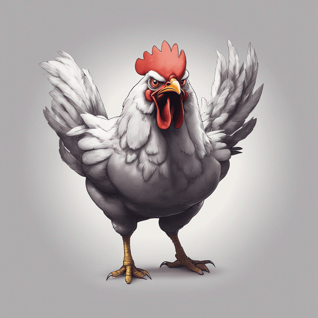 Hand Drawn "an angry chicken" Icon Design