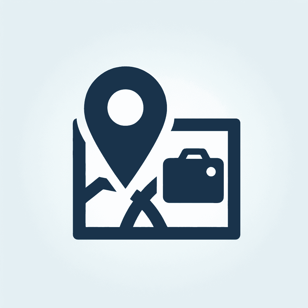 Modern "A map with a marker and a photo" Icon Design