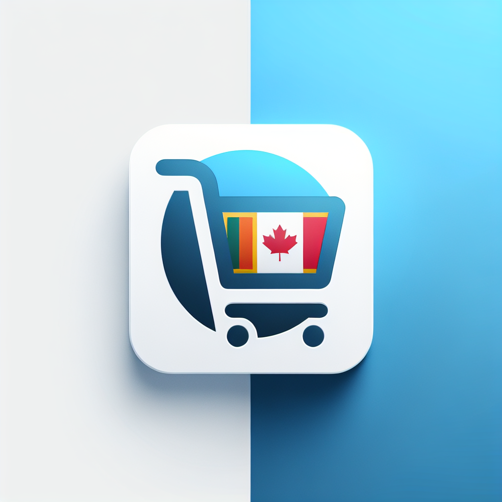 Modern "Ceylonny Mart Groceries sri lankan flag and canada flag with shopping cart" Icon Design