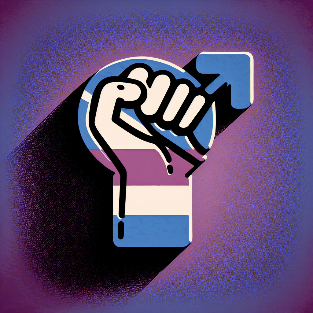 Hand Drawn "intersex flag and fist" Icon Design