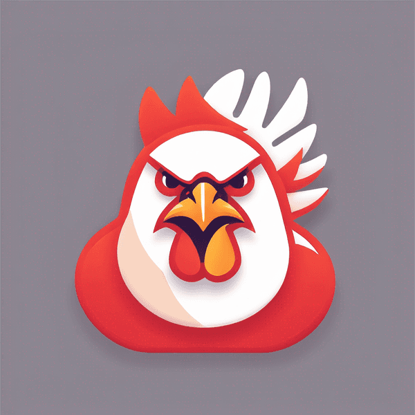 Modern "an angry chicken" Icon Design