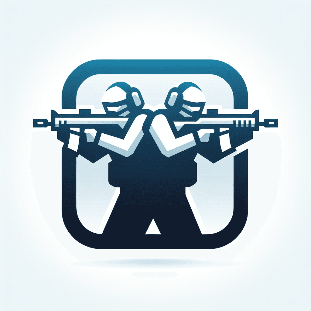 Modern "two rust players fighting each other with a ak" Icon Design