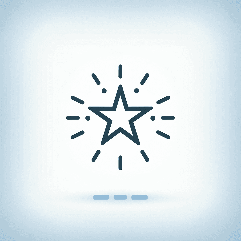 Minimalistic "a star with starbursts extending around it" Icon Design