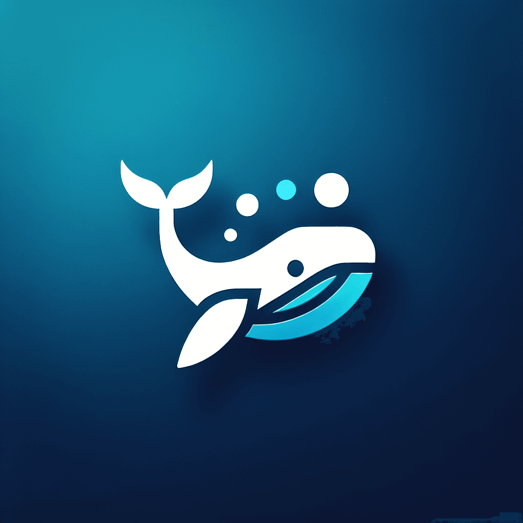 Modern "A floating whale" Icon Design