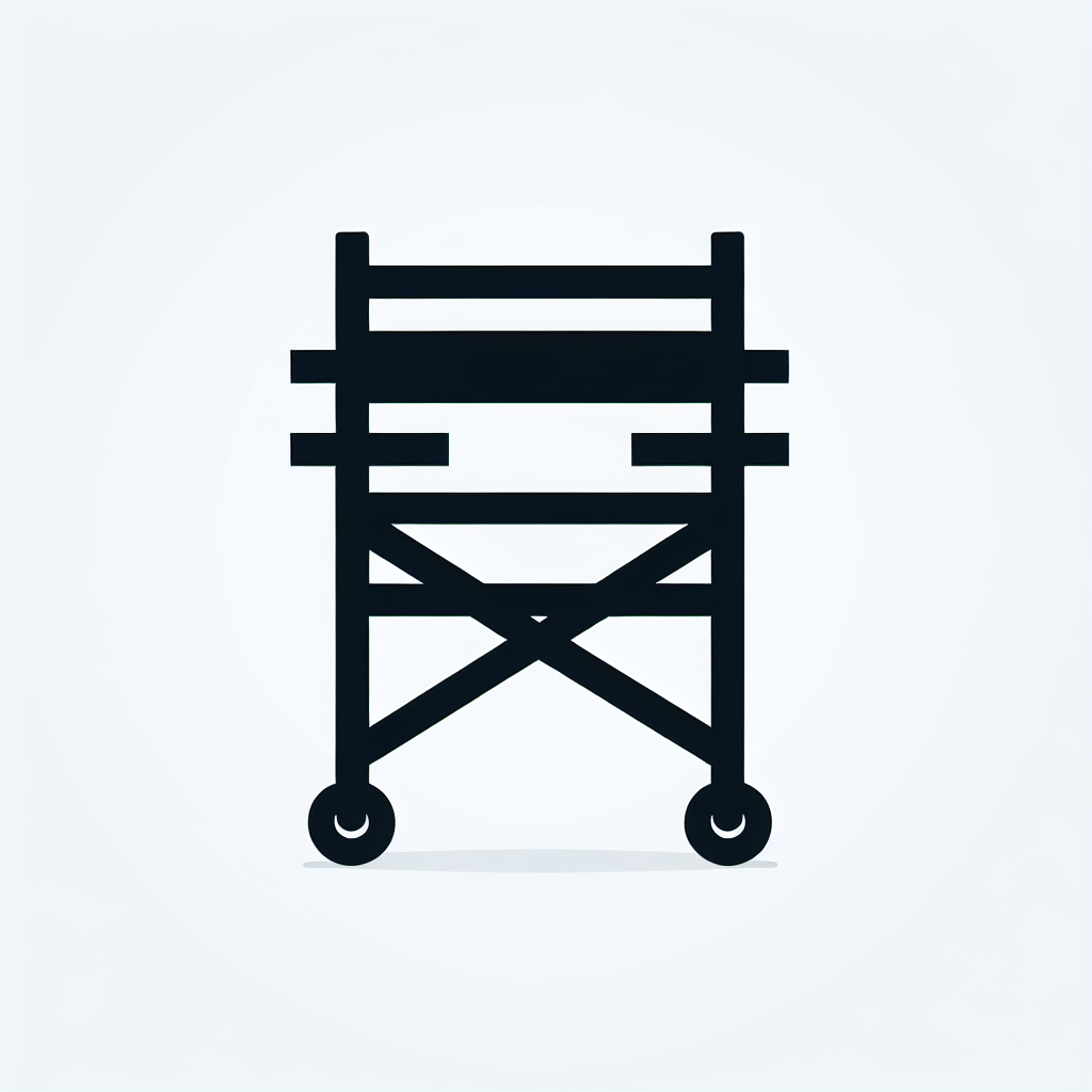 Minimalistic "26x20 70 dpi logo of a scaffold leg" Icon Design