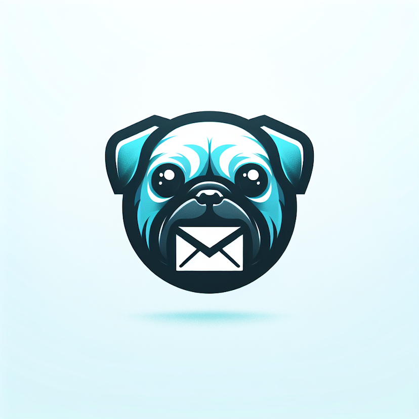 Face Of A Pug Holding An Email In Its Mouth