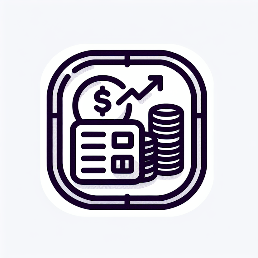 Icon For A Web App Button For A Budget Tracker. Simple, Monochrome. No Background