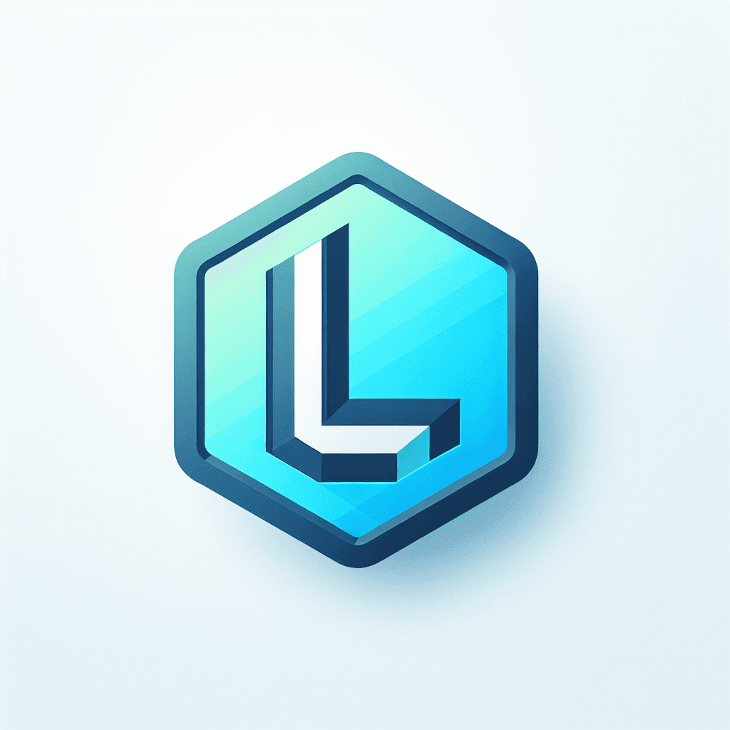 Modern "letter L (no color), octagon shape, outlines colored," Icon Design