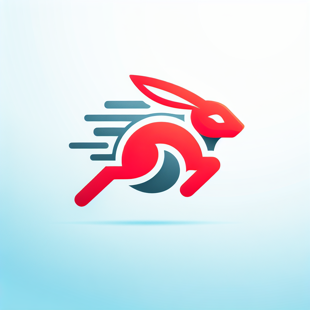 Modern "fast red rabbit" Icon Design