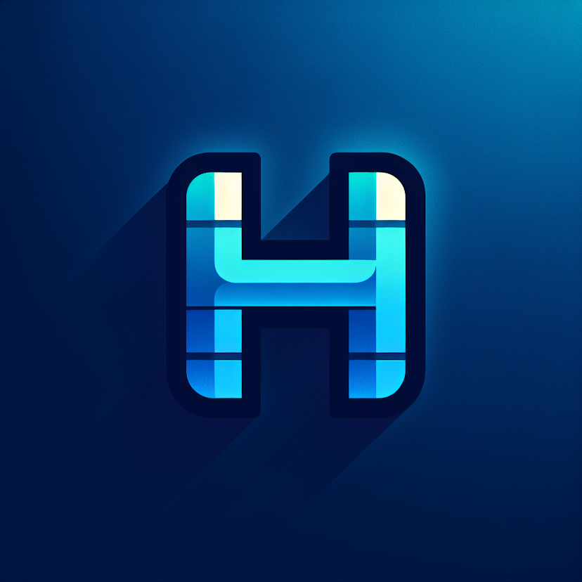 Two Letter H's In A Elegant Font And A Couple Of Vibrant Colors