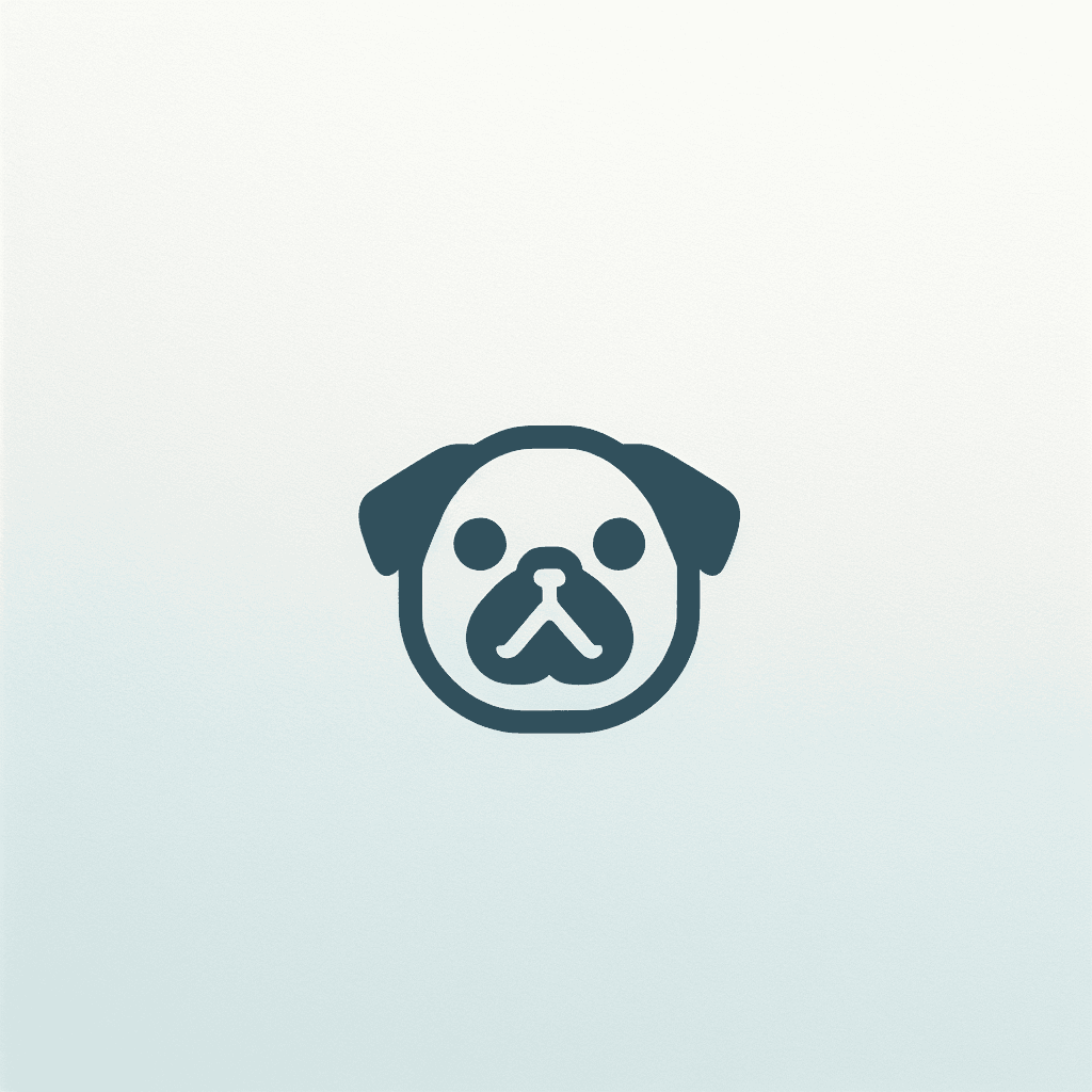 Minimalistic "pug face" Icon Design