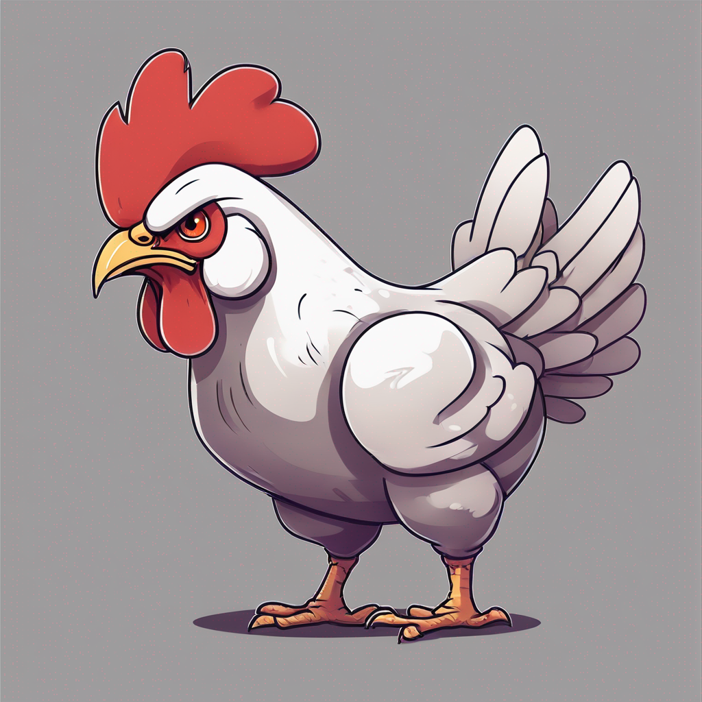 Hand Drawn "an angry chicken" Icon Design