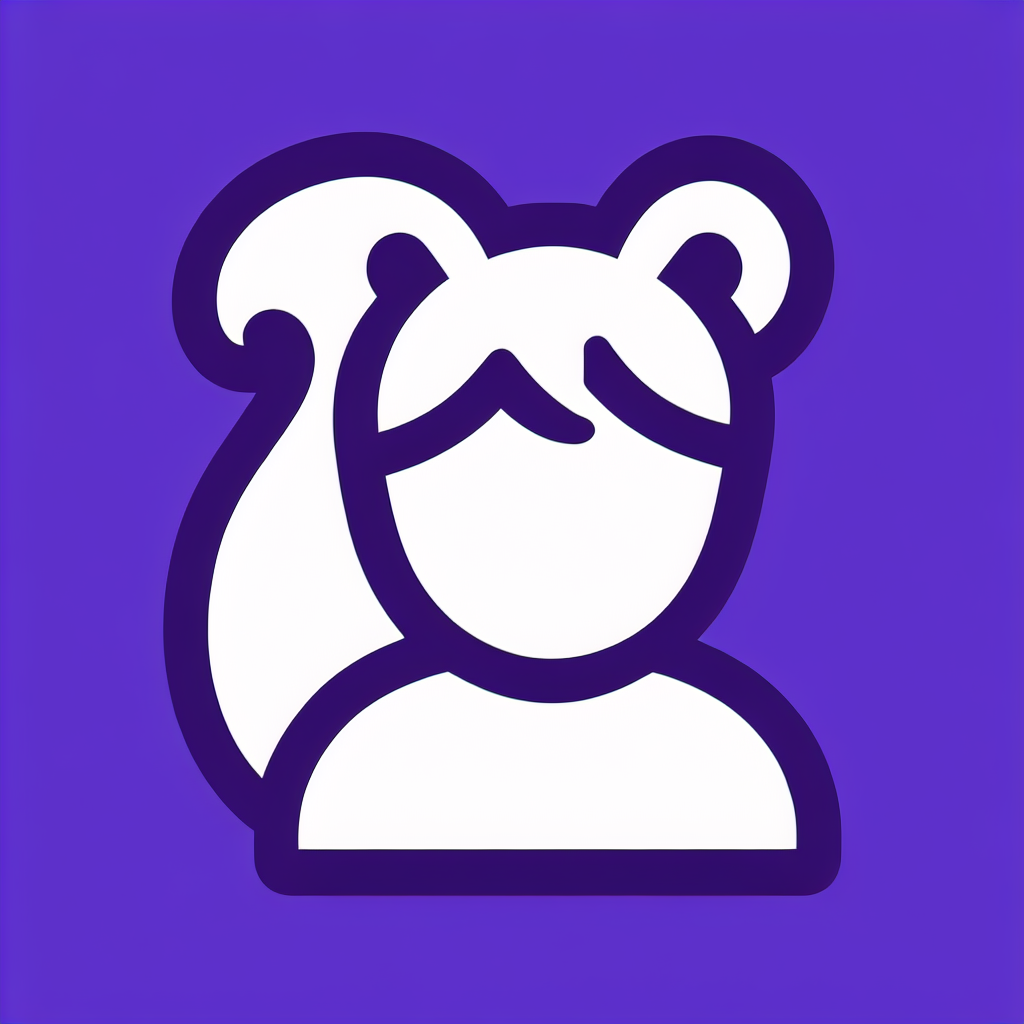 Minimalistic "human with squirrel ears" Icon Design