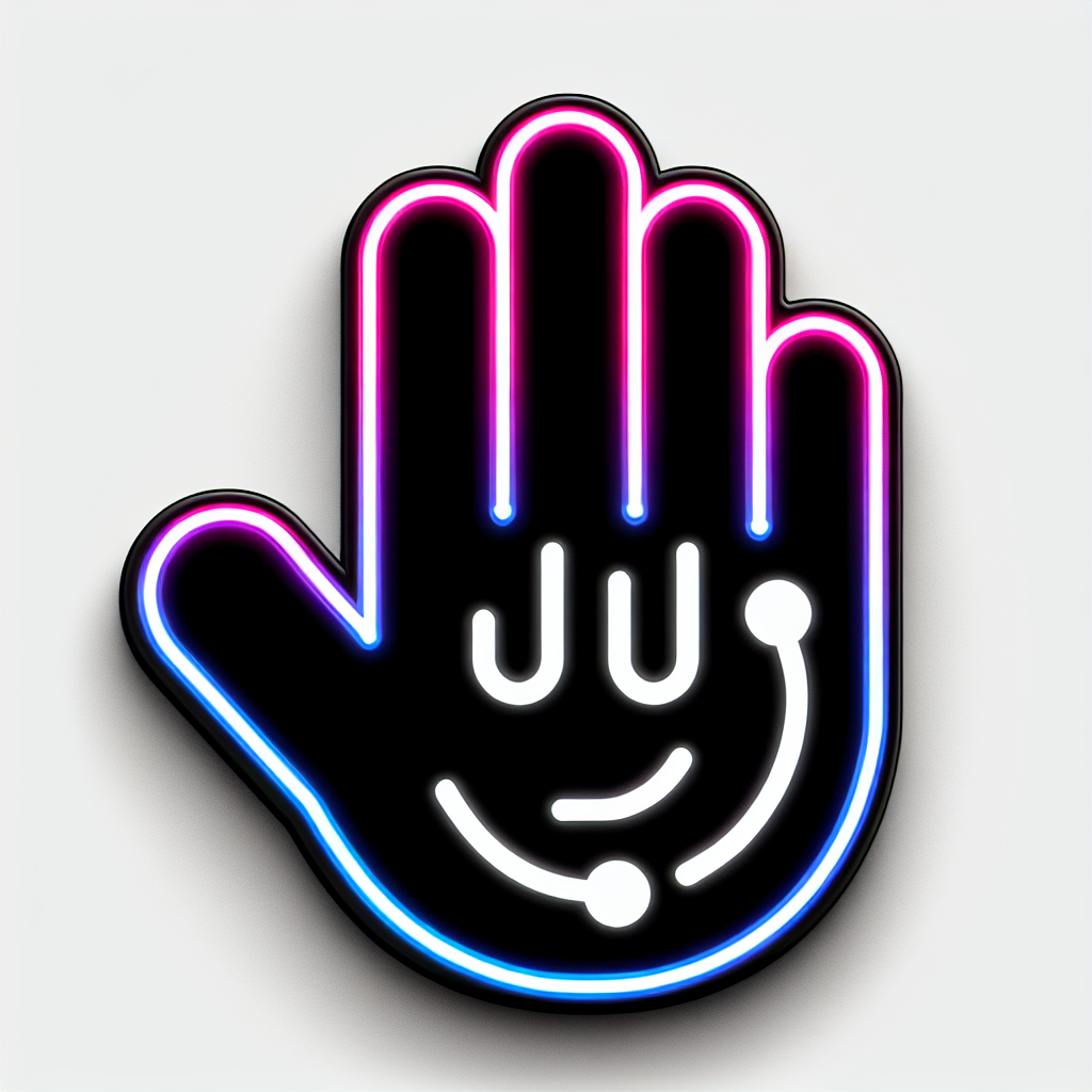 Neon "cartoon hand" Icon Design