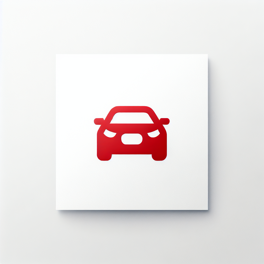 Minimalistic "front side of a red car" Icon Design