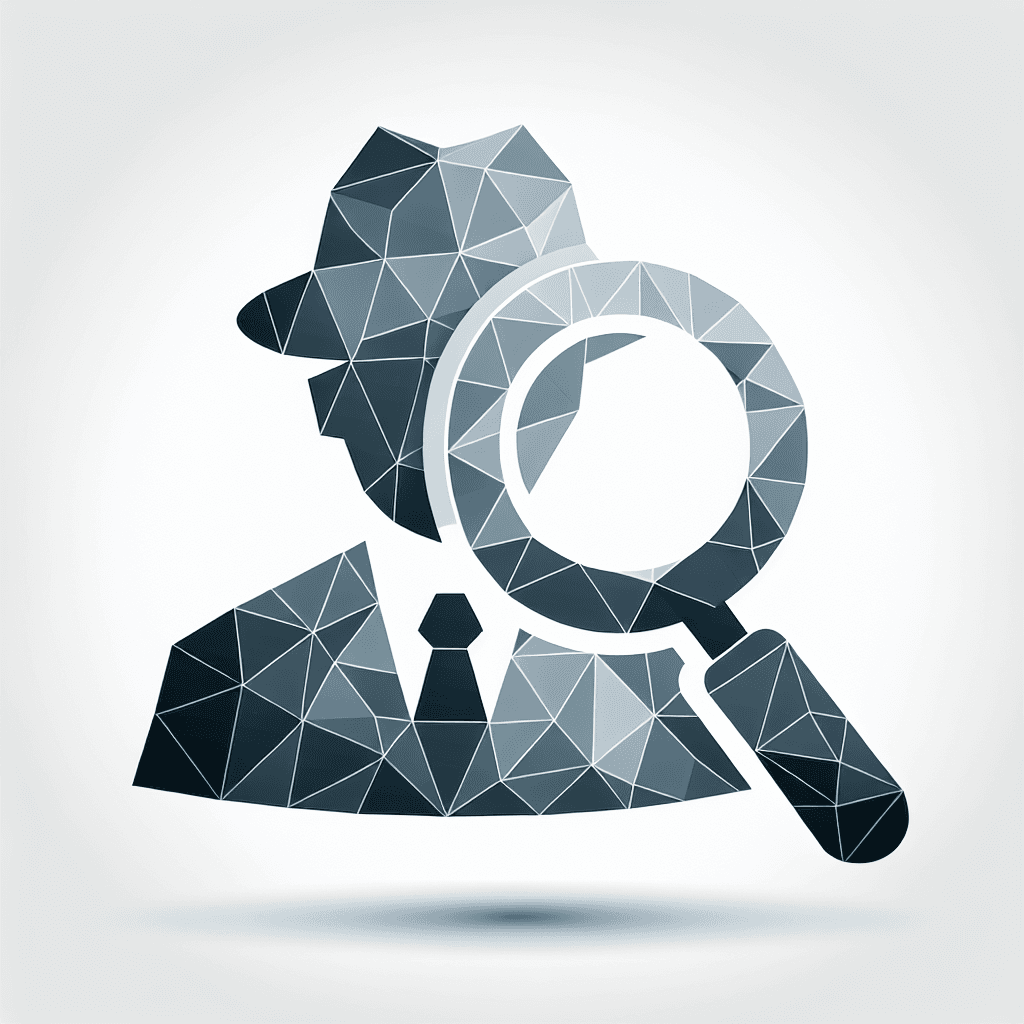 Polygonal "INVESTIGATION" Icon Design