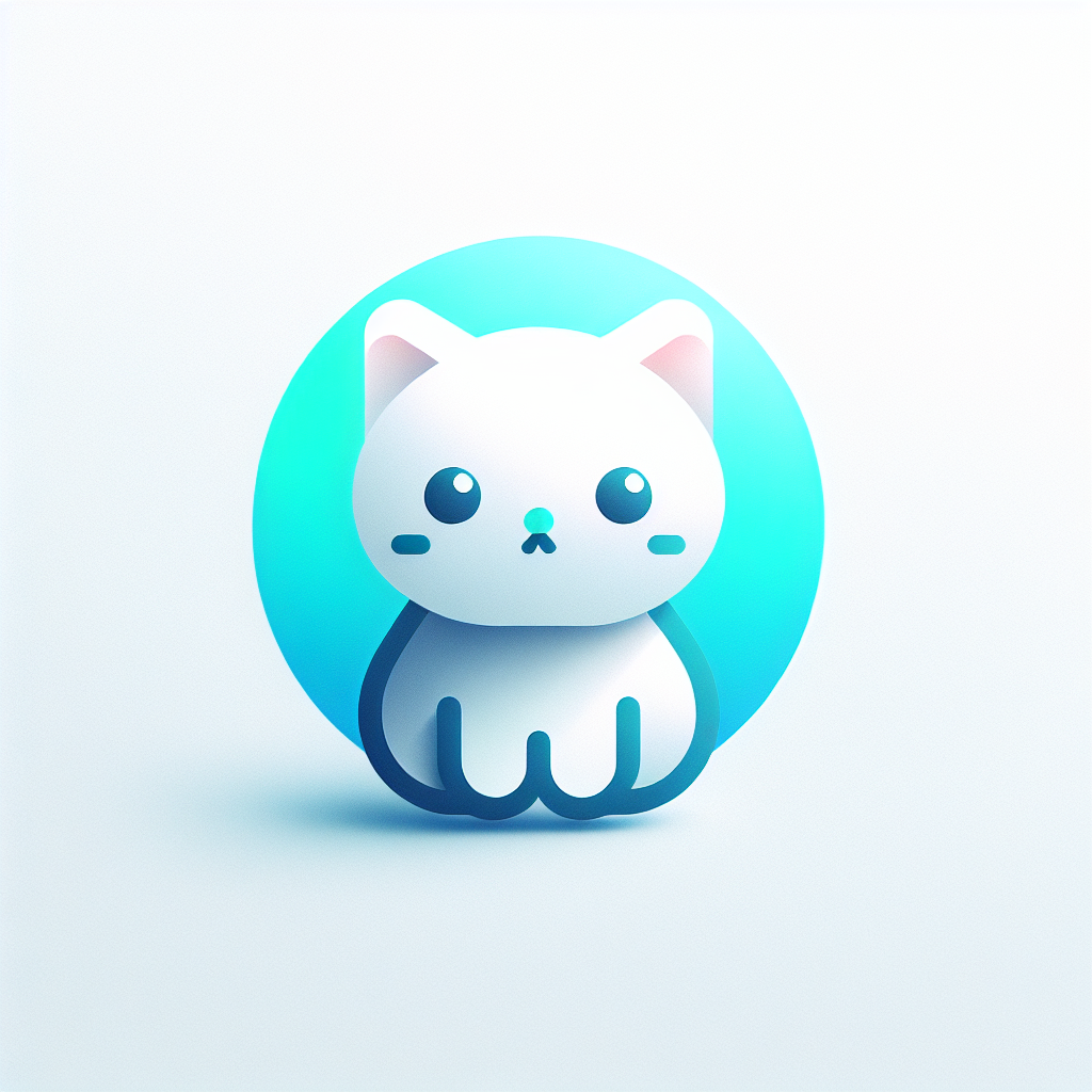 Modern "a cute little white cat" Icon Design