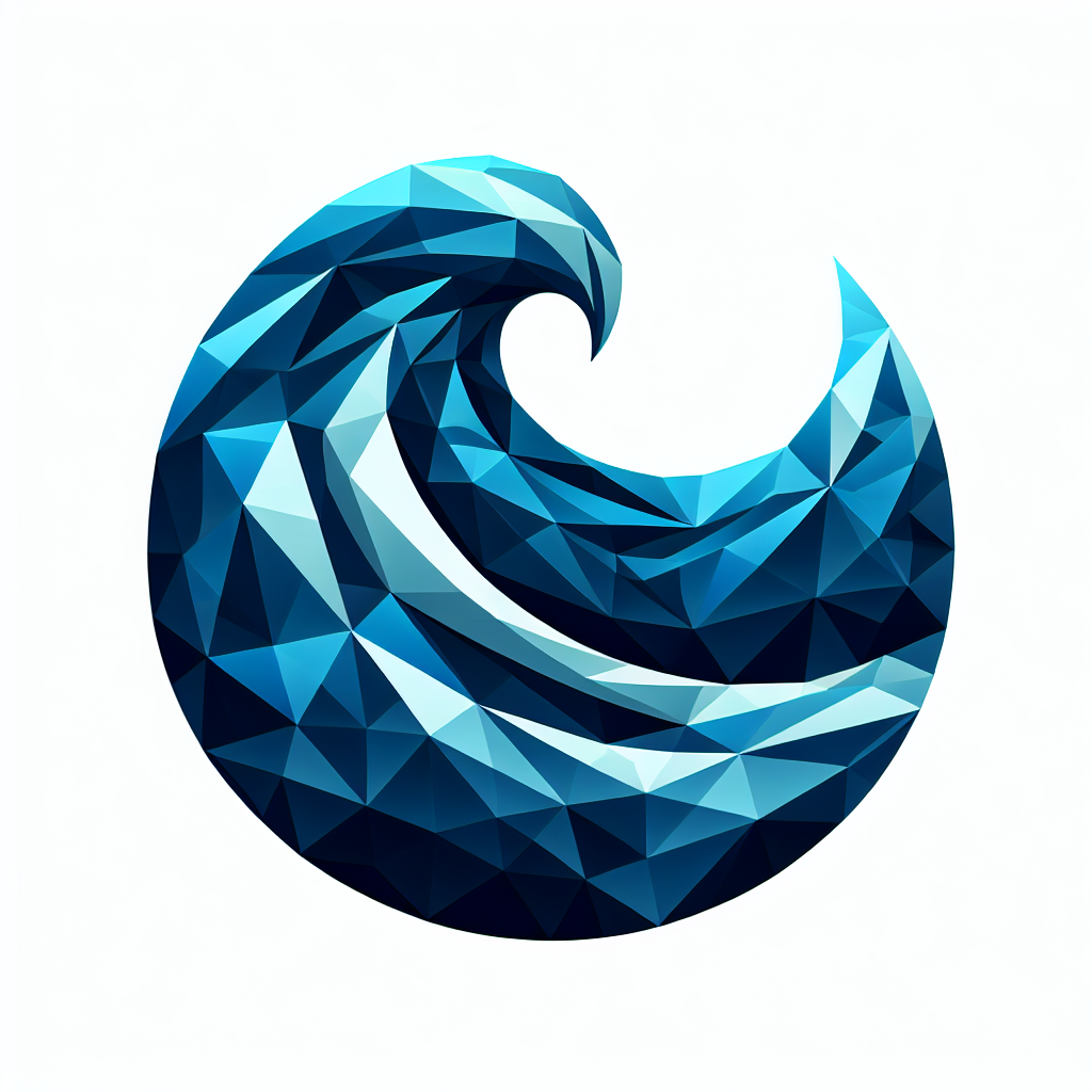 Polygonal "waves flowing" Icon Design