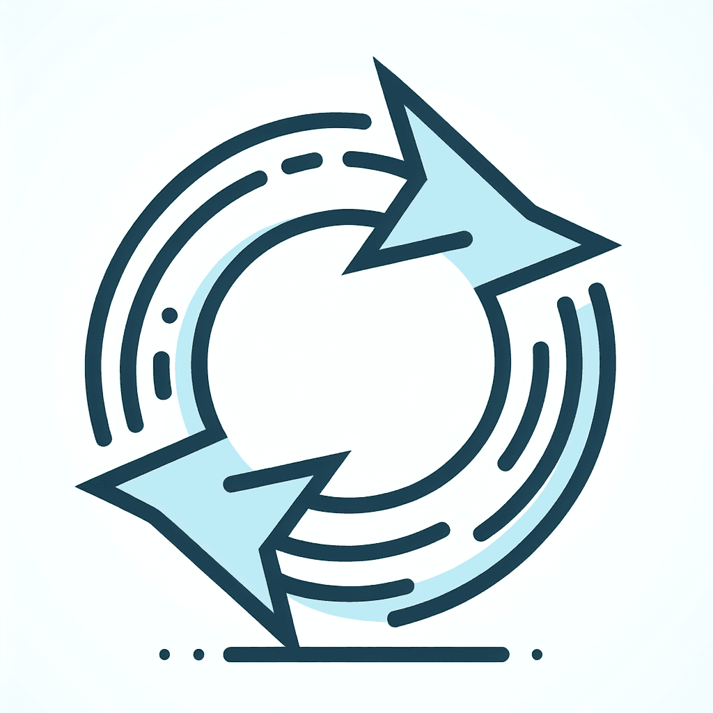 Line Art "arrows depicting a loop. with white color and transparent background." Icon Design