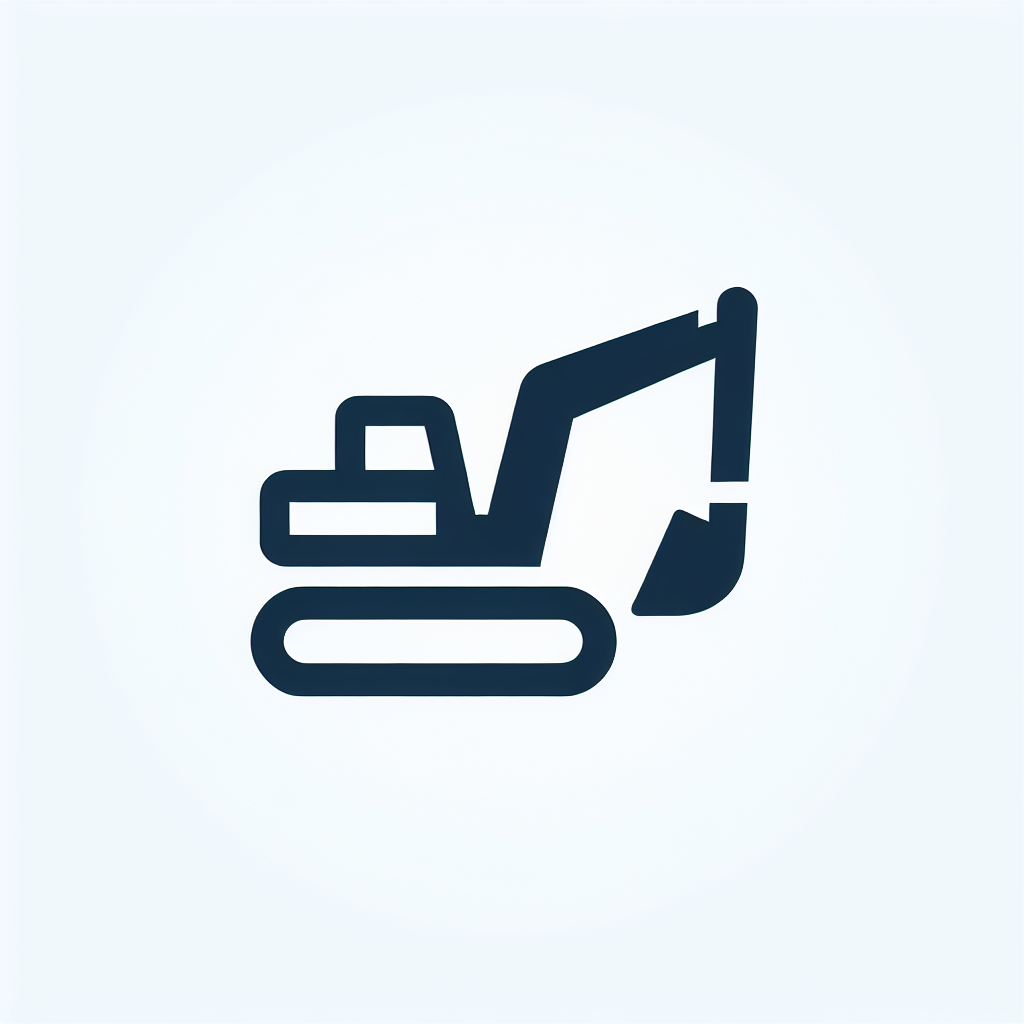 Minimalistic "Working excavator" Icon Design