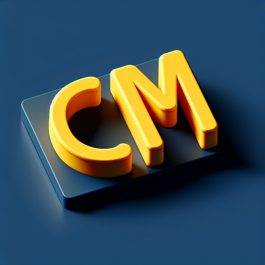 3D "Word “CRM” in the center" Icon Design