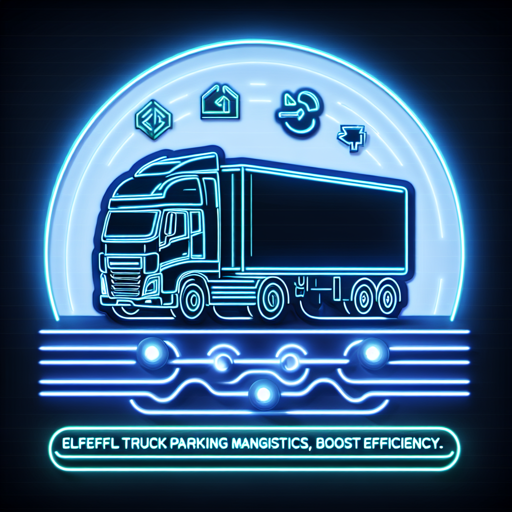 Neon "Effortless truck parking management. Simplify logistics, boost efficiency." Icon Design