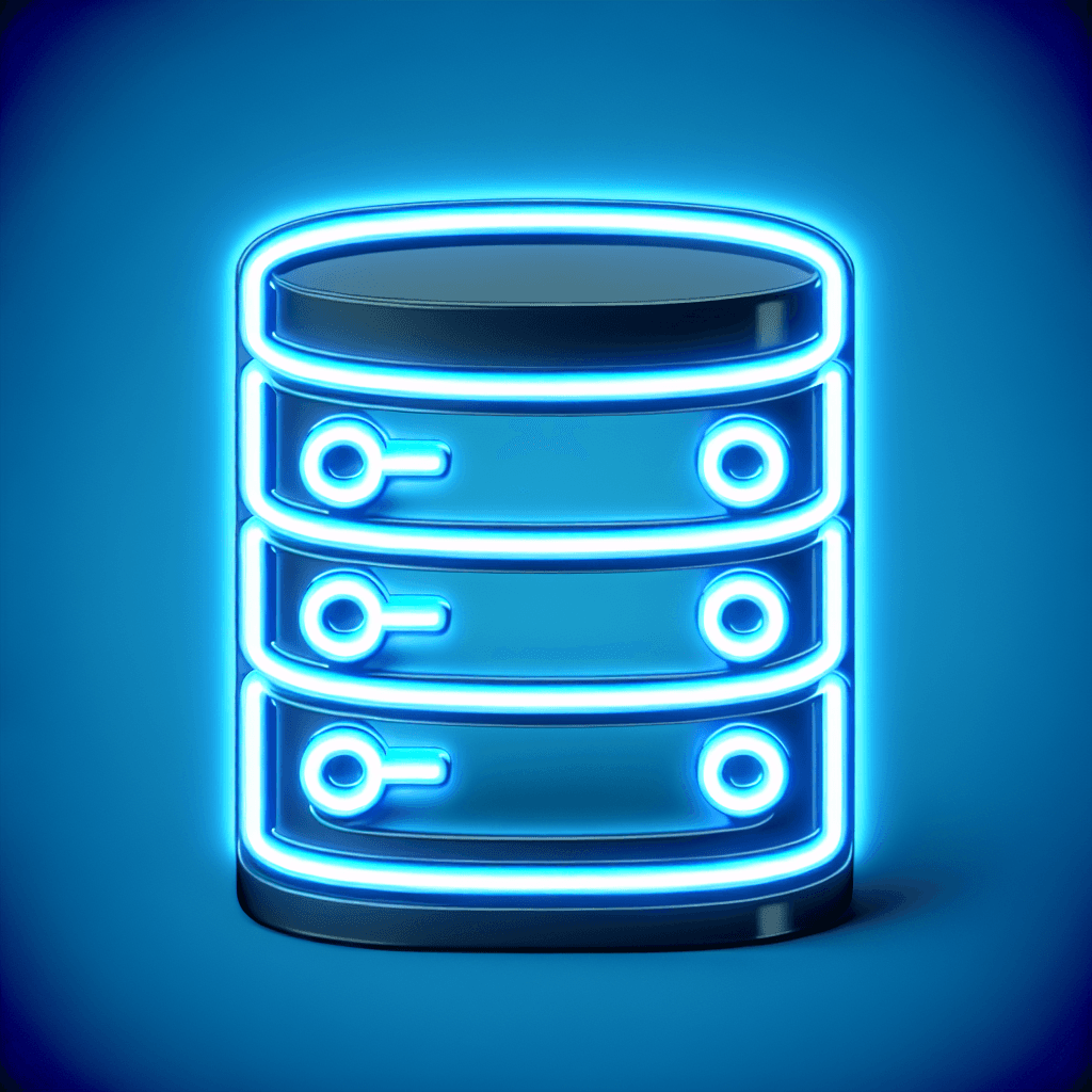 Neon "database" Icon Design