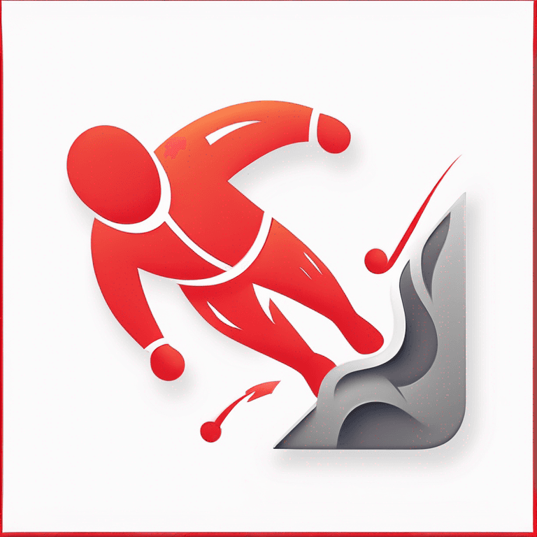 Modern "a speed climber on a wall" Icon Design