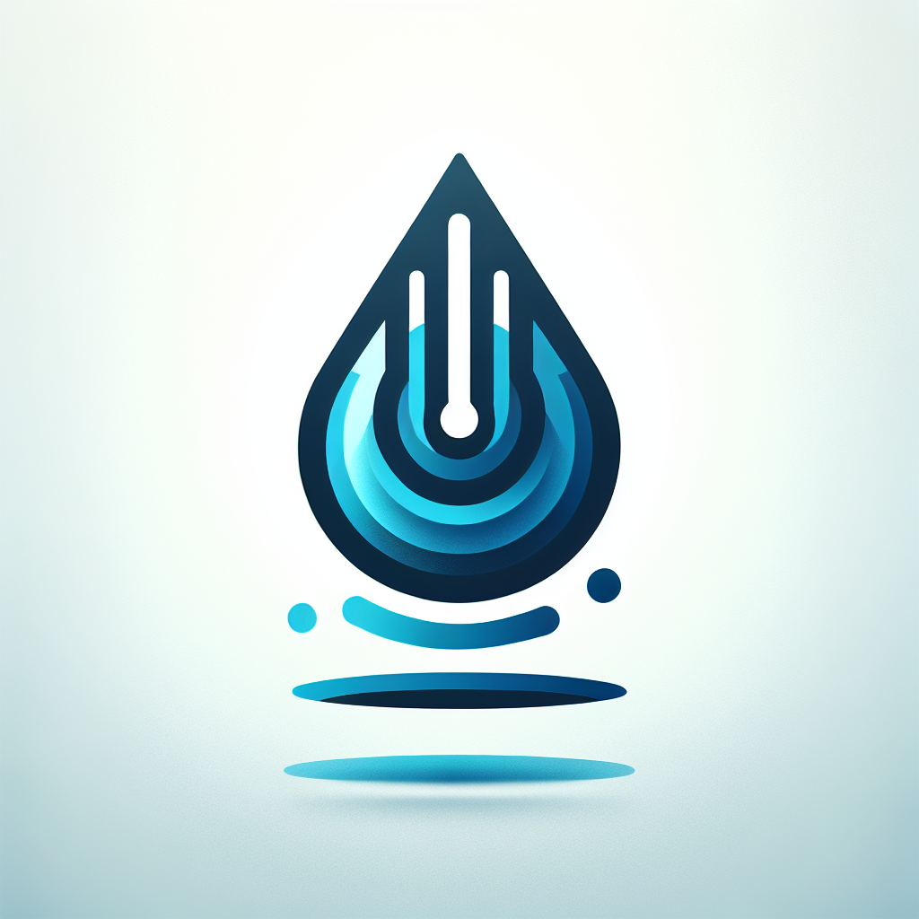 Modern "RAINDROP FALLING FROM TOP TO BOTTOM AND SPLASHING AT THE BOTTOM" Icon Design
