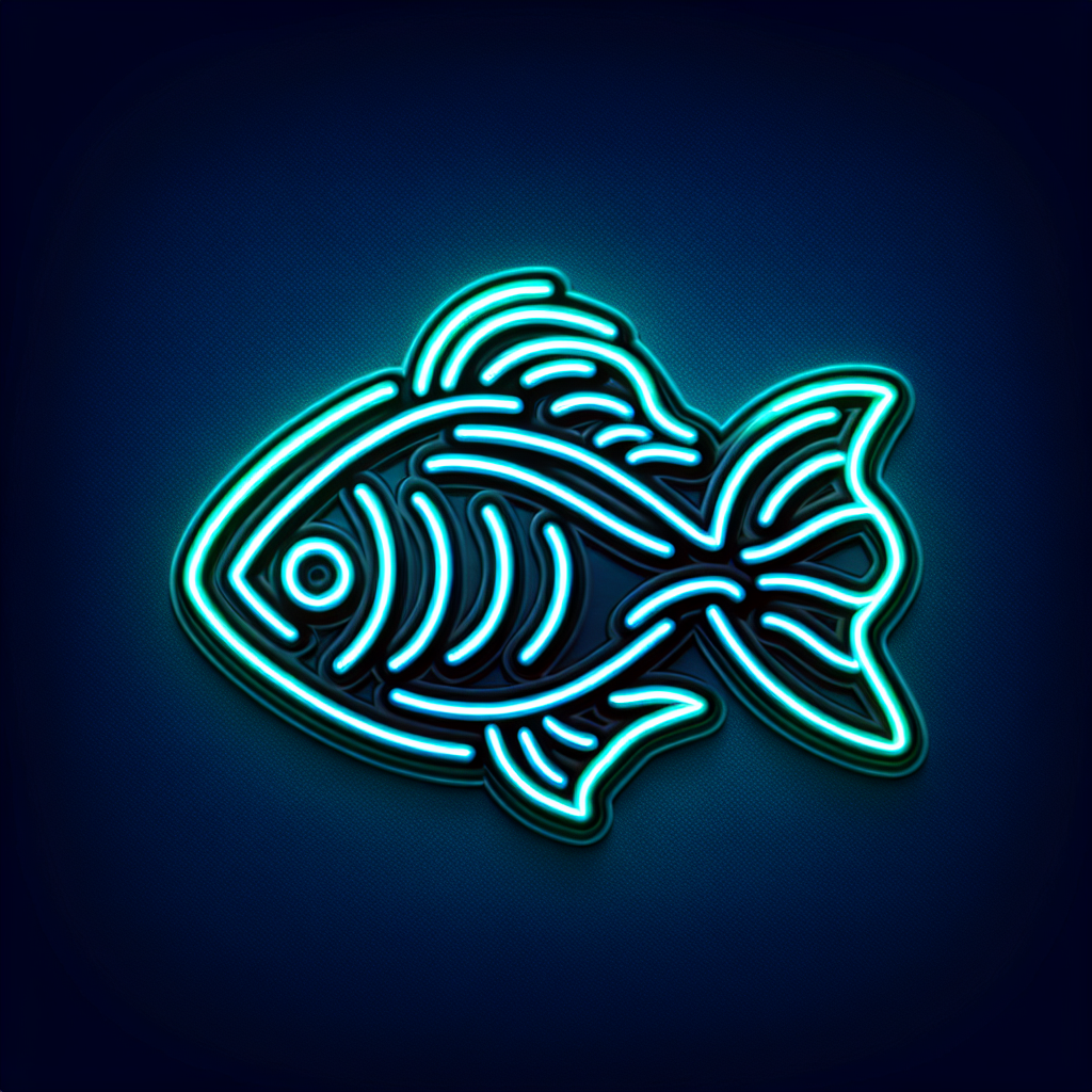 Neon "a fish" Icon Design