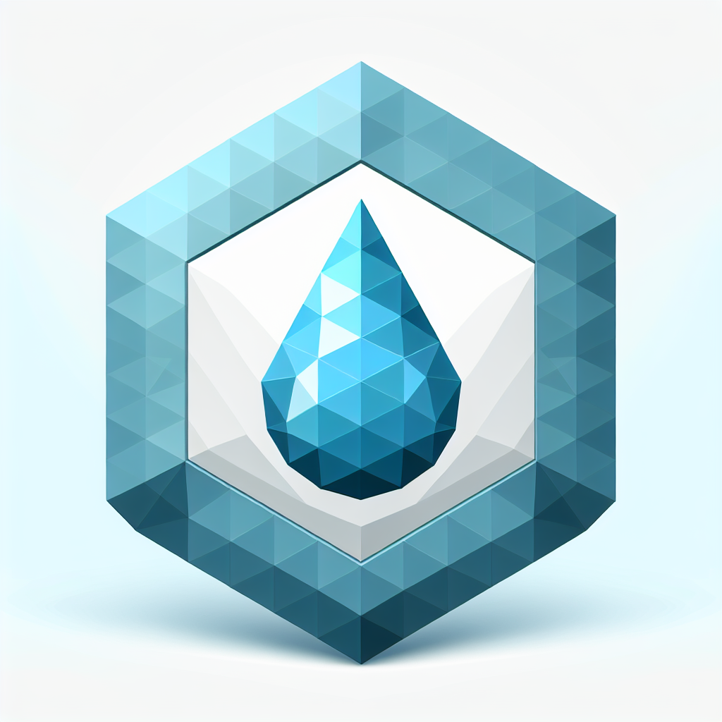Polygonal "hexagon inside a new hexagon with a drop of water inside" Icon Design