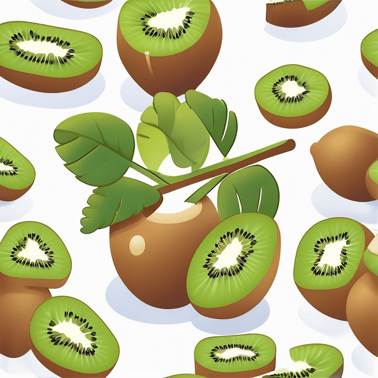 Isometric "Agriculture production kiwi plant and fruit" Icon Design