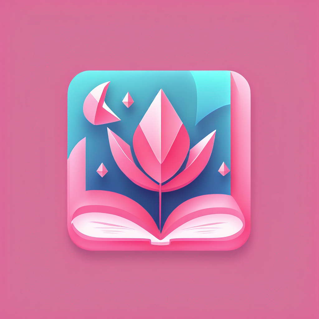 Polygonal "enchanted pages" Icon Design