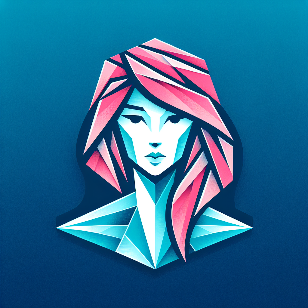 Origami "1 girl looking at viewer pink hair" Icon Design