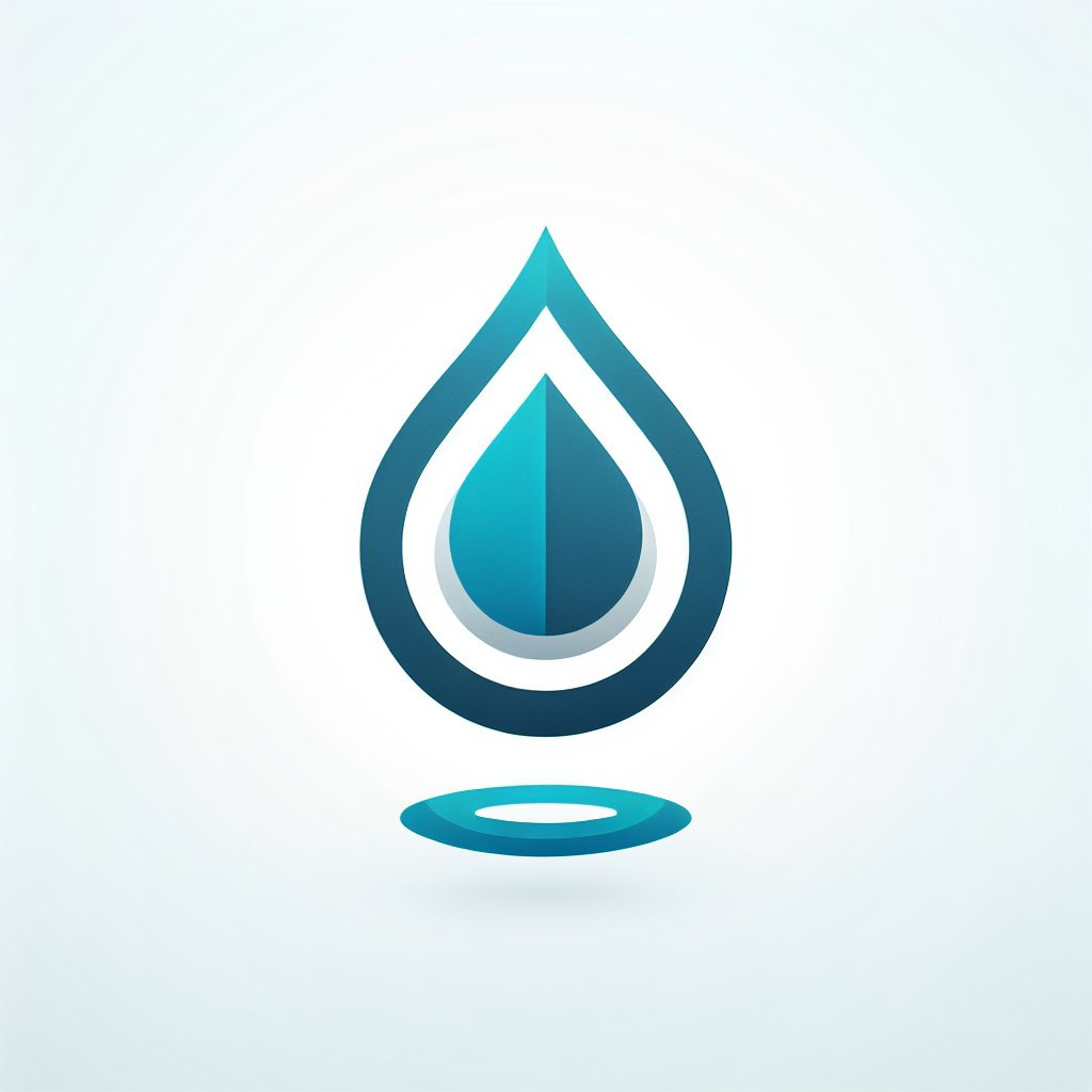 Modern "RAINDROP FALLING FROM TOP TO BOTTOM AND SPLASHING AT THE BOTTOM" Icon Design