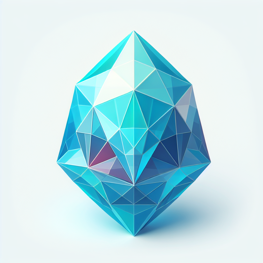 Polygonal "a gem of mana front view" Icon Design