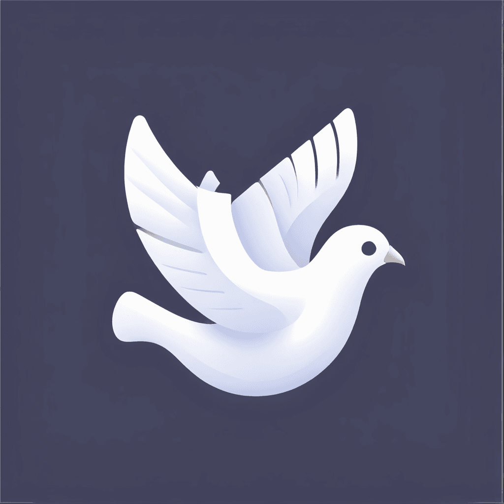 Modern "flyding white dove" Icon Design