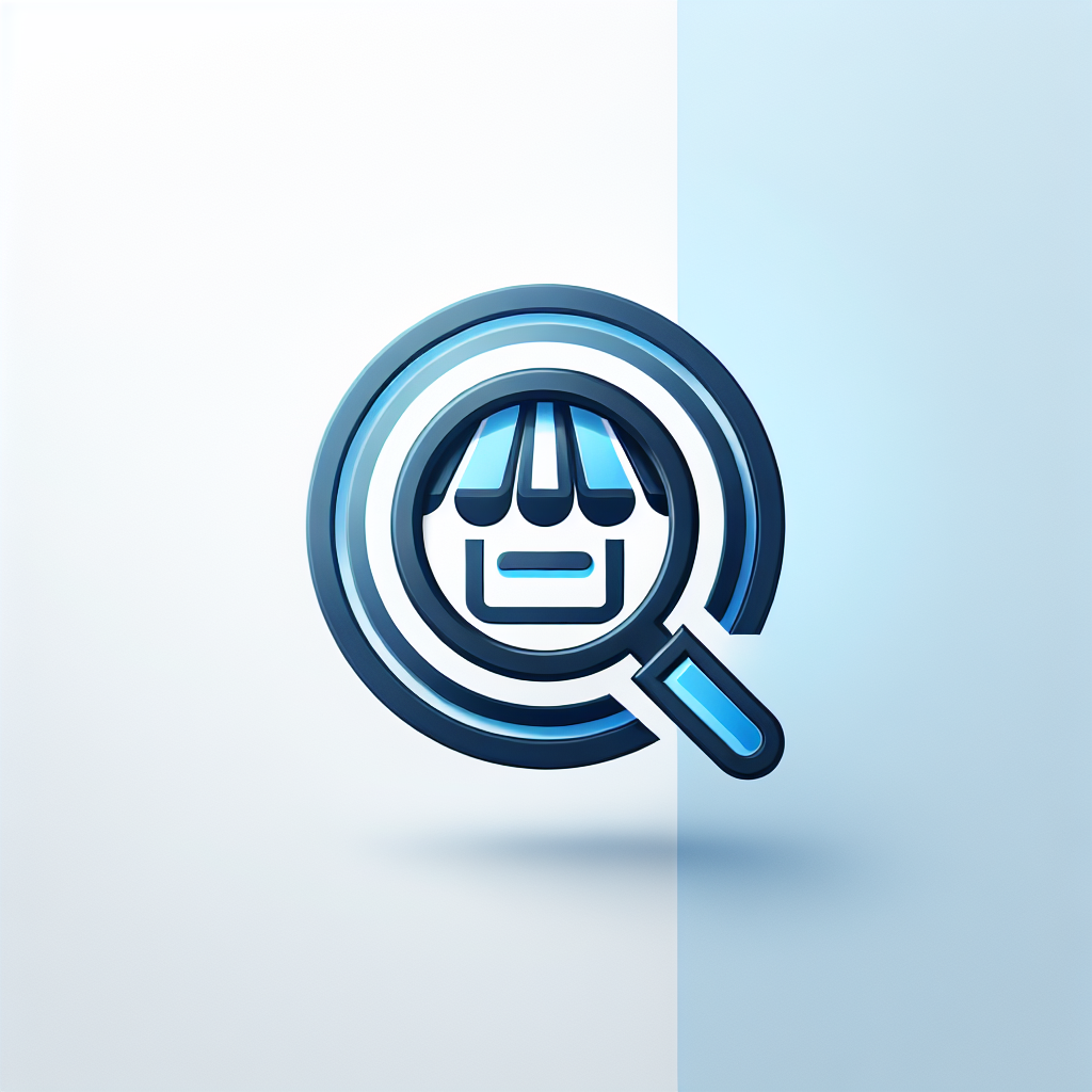 Modern "Icon of a magnifying glass looking over a digital store" Icon Design