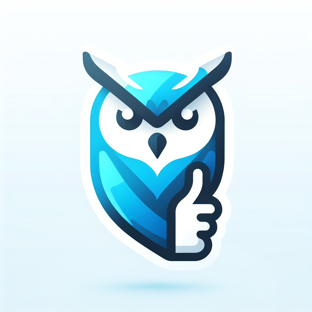 Modern "owl with thumbs up" Icon Design