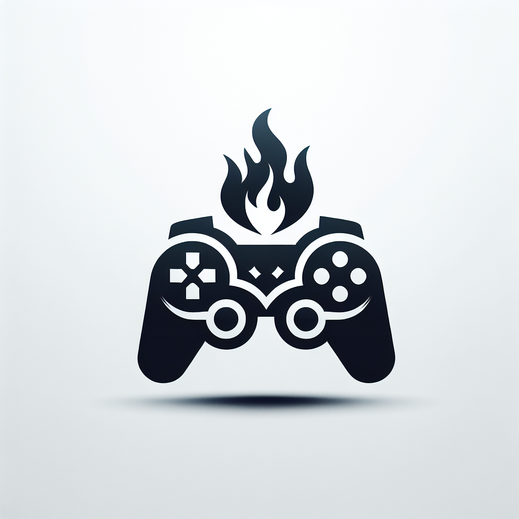 Modern "Game pad with flame" Icon Design
