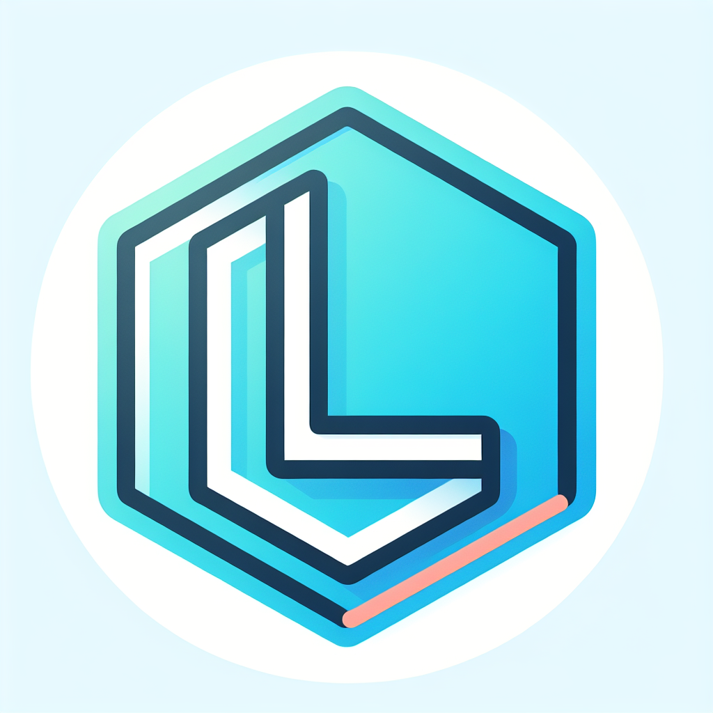 Modern "letter L (no color) (no outline), octagon shape, outlines colored, plain colors" Icon Design