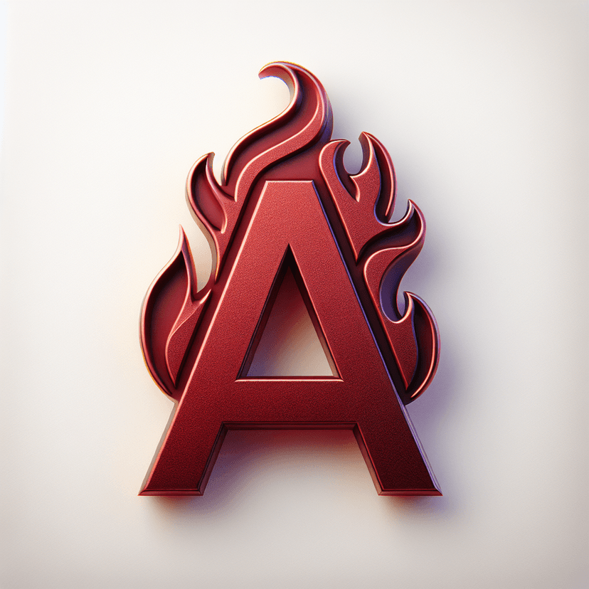 Letter "a" In Fire