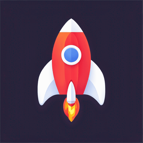 Polygonal "a rocketship" Icon Design