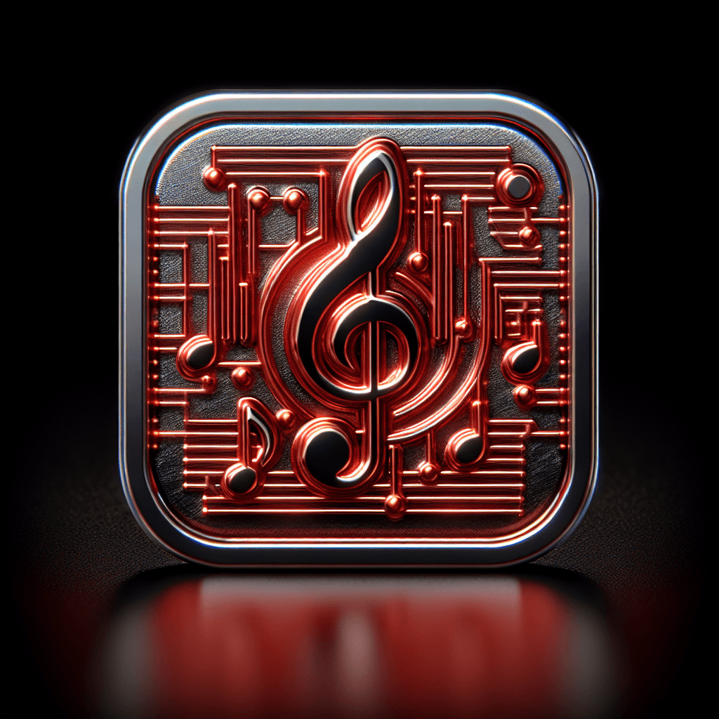 Metallic "IA MUSIC" Icon Design